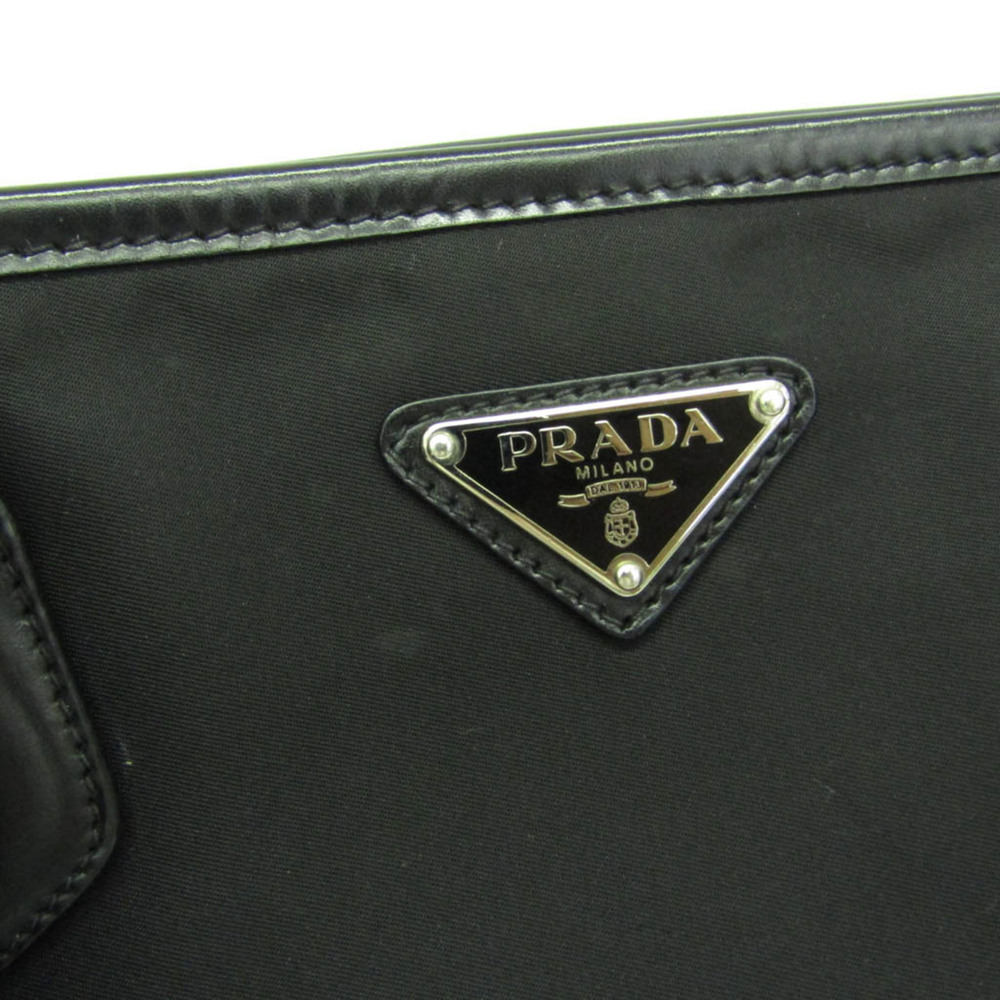 Prada Tessuto + Vitel BR3411 Women's Nylon,Leather Tote Bag Black - Picture 10 of 16
